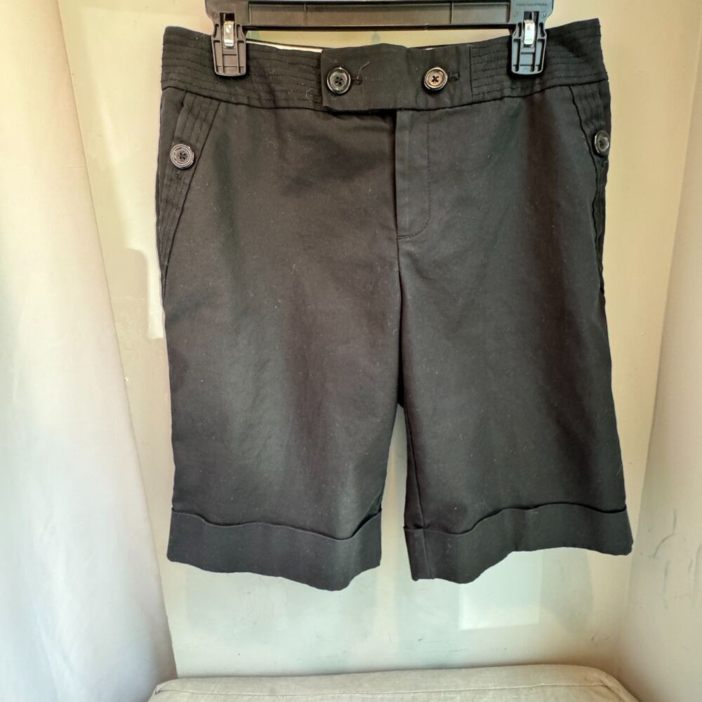 Banana Republic Jackson Fit Shorts Women's 8 Black Tailored 11" Inseam